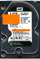 Western Digital Green WD30EZRX-00D8PB0 WD30EZRX 26 FEB 2014 THAILAND  SATA front side