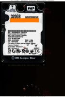 Western Digital Scorpio Blue WD3200BEVE-00A0HT0 WD3200BEVE-00A0HT0 06 MAR 2009 Thailand  PATA front side