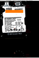 Western Digital Scorpio Blue WD3200BEVE-00A0HT0 WD3200BEVE-00A0HT0 09 OCT 2010 Thailand  PATA front side