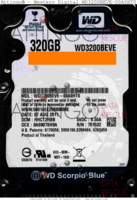 Western Digital Scorpio Blue WD3200BEVE-00A0HT0 WD3200BEVE-00A0HT0 07 AUG 2011 Thailand  PATA front side